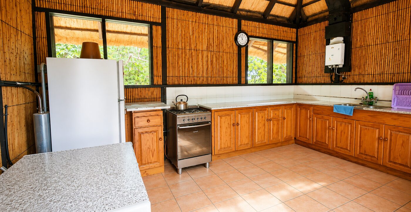 Communal kitchen with fridge, microwave and water dispenser