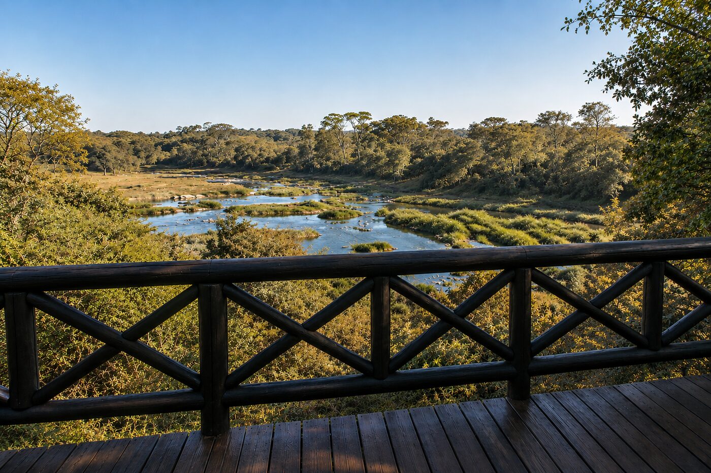 View from the Nhlonhlela Bush Lodge deck overlooking the bush